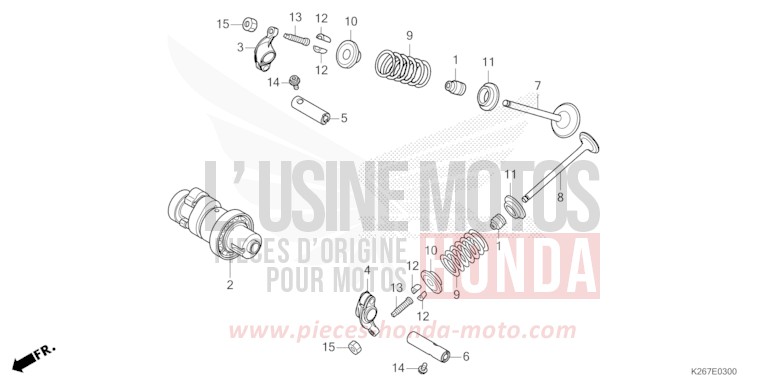 ARBRE A CAMES/SOUPAPE de MSX GROM A GAYETY RED (R310) 2021